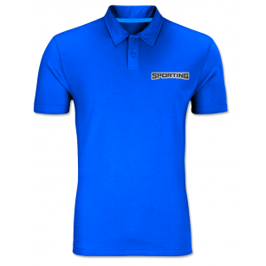 Polo Yaka Antrenman T-shirt Mikro Polyester Saks Mavi